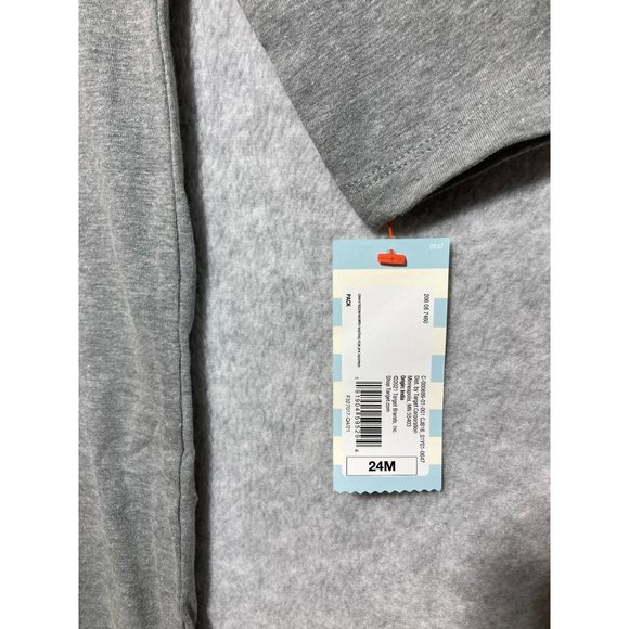 Cat and Jack Baby Girl 24 m 2pk Adaptive Rompers 'Worth Waiting For' Pink Gray - Picture 10 of 11